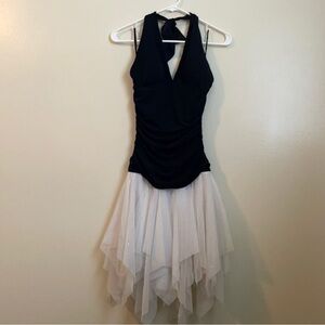 Black and White Halter Dress